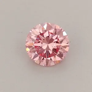 0.37ct ROUND Fancy Vivid Pink VVS2 Coloured Lab diamond