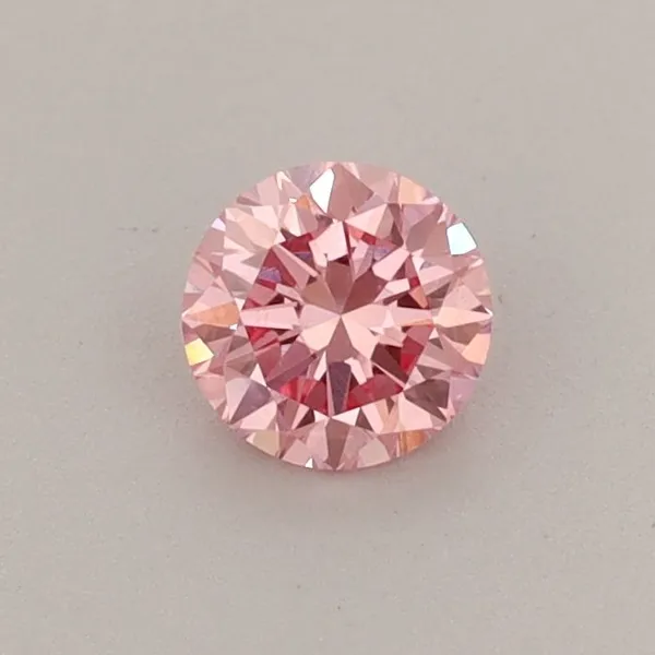 0.37ct ROUND Fancy Vivid Pink VVS2 Coloured Lab diamond