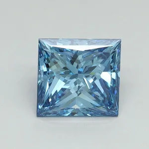 1.55ct PRINCESS Fancy Vivid Blue VS1 Coloured Lab diamond