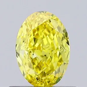 0.58ct OVAL Fancy Vivid Yellow VVS2 Coloured Lab diamond