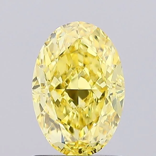 1.15ct OVAL Fancy Vivid Yellow VS1 Coloured Lab diamond