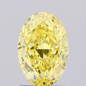 1.15ct OVAL Fancy Vivid Yellow VS1 Coloured Lab diamond