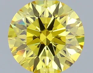 0.55ct ROUND Fancy Vivid Yellow VVS2 Coloured Lab diamond