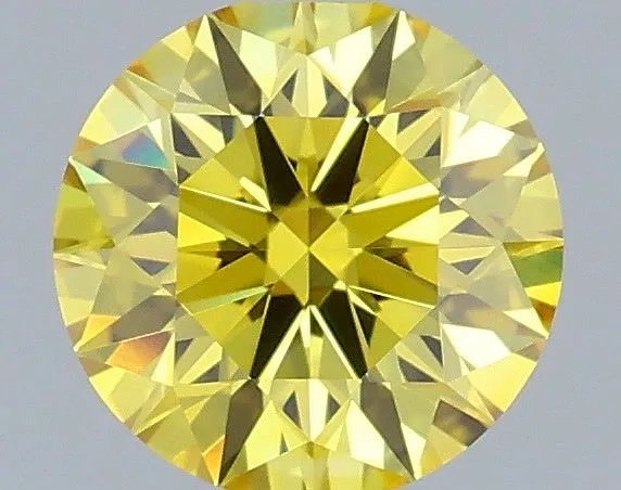 0.55ct ROUND Fancy Vivid Yellow VVS2 Coloured Lab diamond