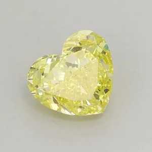 0.87ct HEART Fancy Vivid Yellow VS1 Coloured Lab diamond