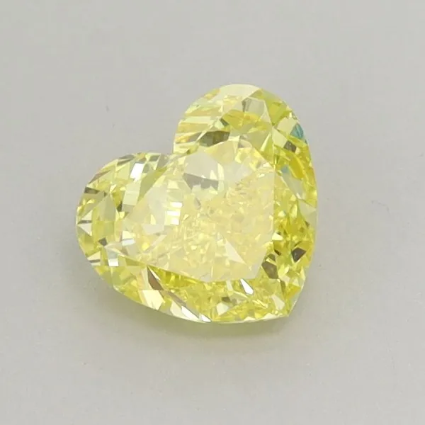 0.87ct HEART Fancy Vivid Yellow VS1 Coloured Lab diamond