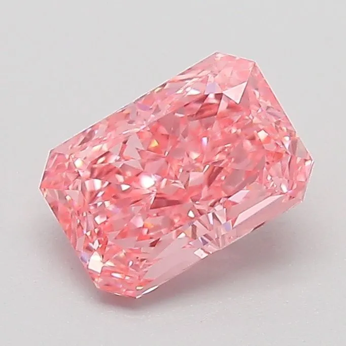 1.09ct RADIANT Fancy Vivid Pink VVS2 Coloured Lab diamond