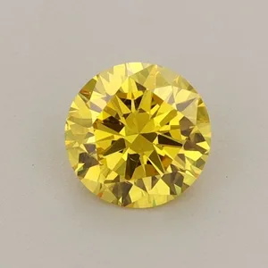 0.63ct ROUND Fancy Vivid Yellow VS2 Coloured Lab diamond