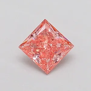 0.37ct PRINCESS Fancy Vivid Pink VS1 Coloured Lab diamond