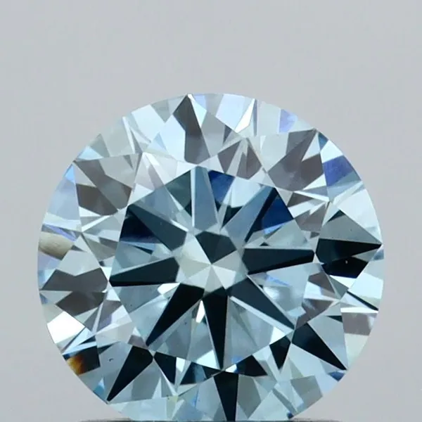 1.03ct ROUND Fancy Vivid Blue VVS2 Coloured Lab diamond