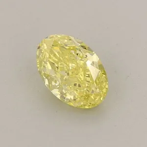 0.43ct OVAL Fancy Vivid Yellow SI1 Coloured Lab diamond