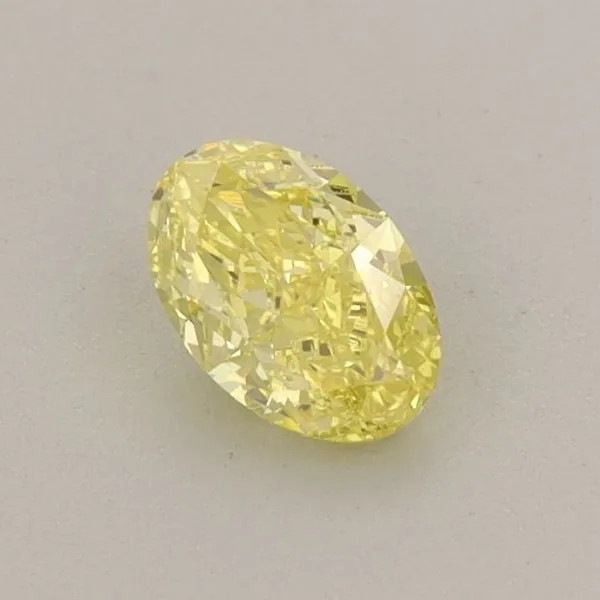 0.43ct OVAL Fancy Vivid Yellow SI1 Coloured Lab diamond