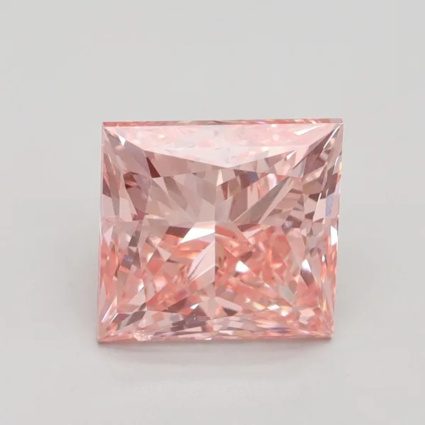 3.01ct PRINCESS Fancy Intense Pink SI1 Coloured Lab diamond