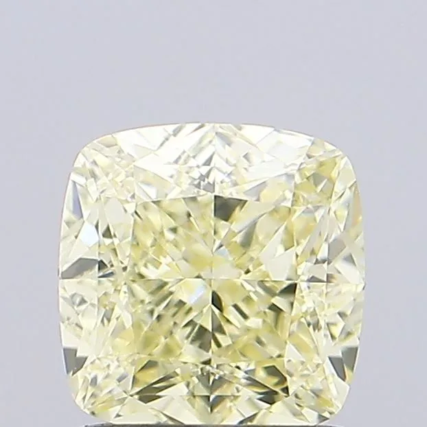 1.00ct CUSHION Fancy Light Yellow VVS2 Coloured Lab diamond