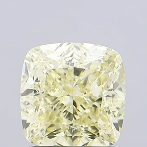 1ct CUSHION Fancy Light Yellow VVS2 Coloured Lab diamond