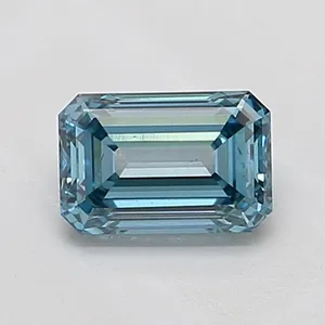 1ct EMERALD Fancy Vivid Blue VS2 Coloured Lab diamond