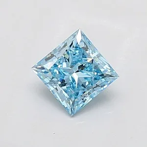 1.02ct PRINCESS Fancy Vivid Blue SI1 Coloured Lab diamond