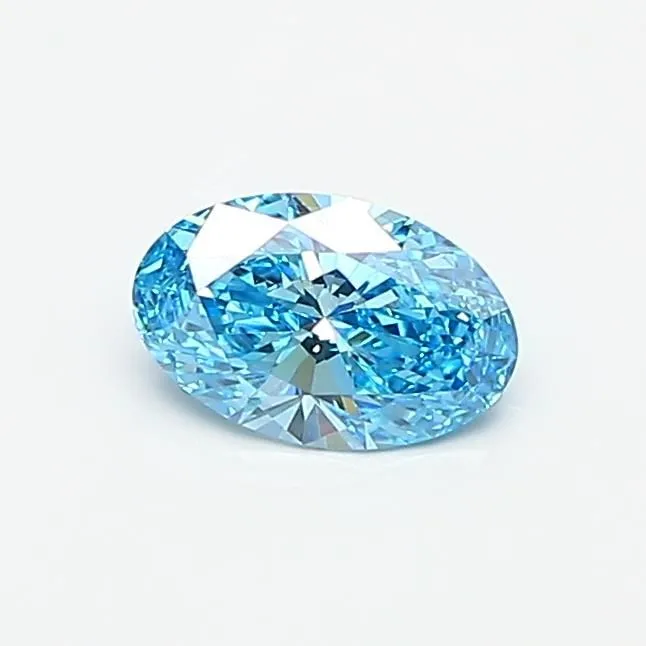 0.44ct OVAL Fancy Vivid Blue VVS1 Coloured Lab diamond