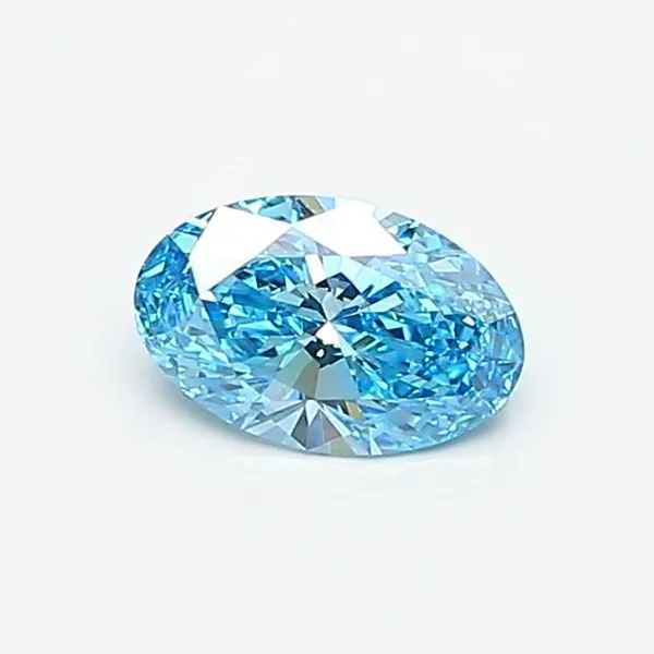 0.44ct OVAL Fancy Vivid Blue VVS1 Coloured Lab diamond
