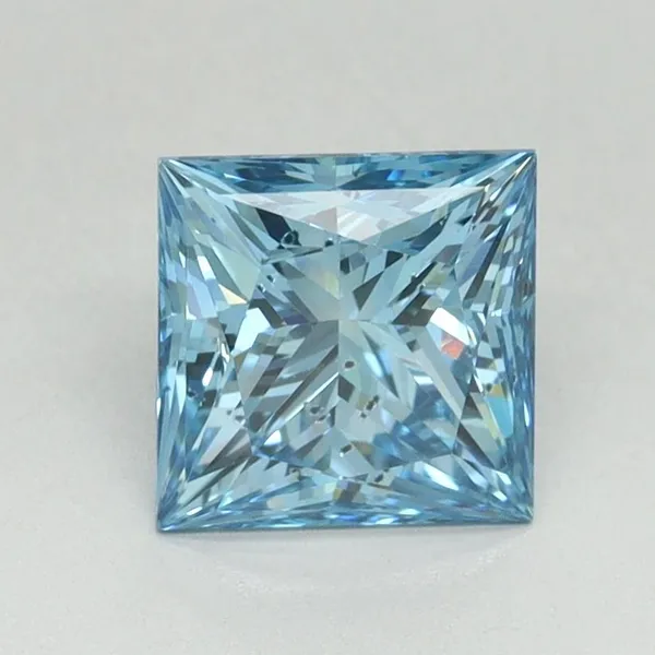 1.63ct PRINCESS Fancy Vivid Blue SI2 Coloured Lab diamond