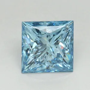 1.63ct PRINCESS Fancy Vivid Blue SI2 Coloured Lab diamond