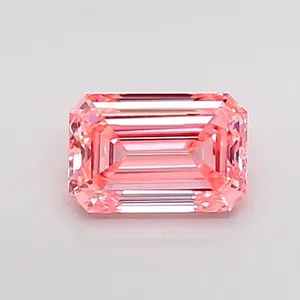 0.73ct EMERALD Fancy Vivid Pink VS1 Coloured Lab diamond