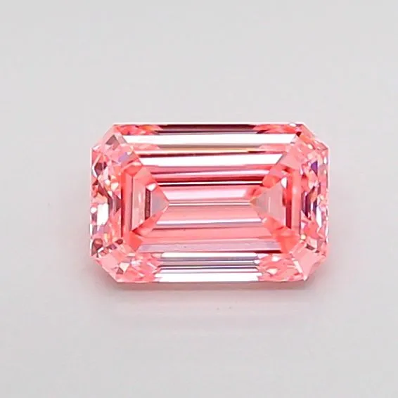 0.73ct EMERALD Fancy Vivid Pink VS1 Coloured Lab diamond