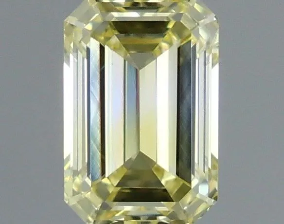0.57ct EMERALD Fancy Intense Yellow VS1 Coloured Lab diamond