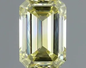 0.57ct EMERALD Fancy Intense Yellow VS1 Coloured Lab diamond