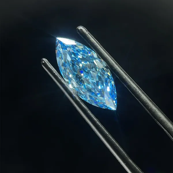 1.91ct MARQUISE Fancy Vivid Blue VS1 Coloured Lab diamond