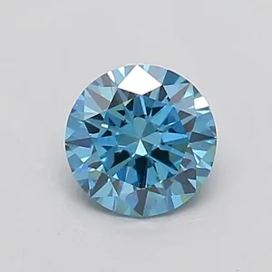 0.52ct ROUND Fancy Vivid Blue VS2 Coloured Lab diamond