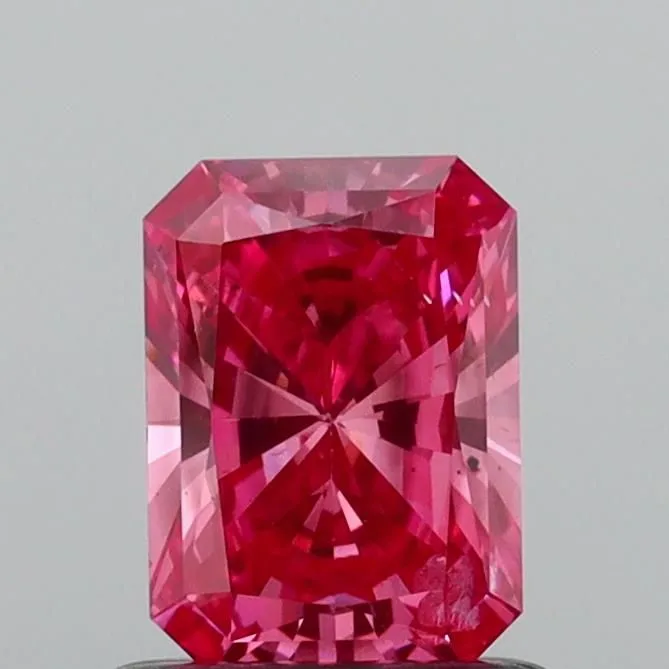 0.80ct RADIANT Fancy Vivid Pink SI1 Coloured Lab diamond