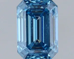 1.06ct EMERALD Fancy Vivid Blue VS1 Coloured Lab diamond