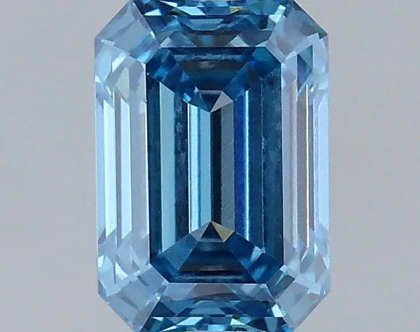 1.06ct EMERALD Fancy Vivid Blue VS1 Coloured Lab diamond