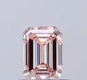 0.51ct EMERALD Fancy Intense Pink VVS2 Coloured Lab diamond