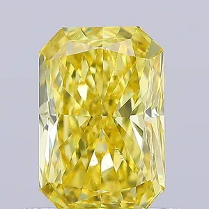 0.79ct RADIANT Fancy Vivid Yellow VS2 Coloured Lab diamond