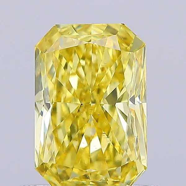 0.79ct RADIANT Fancy Vivid Yellow VS2 Coloured Lab diamond