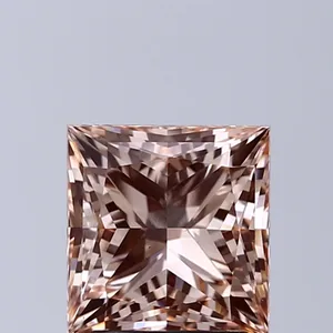 2.01ct PRINCESS Fancy Intense Orange Pink VS1 Coloured Lab diamond