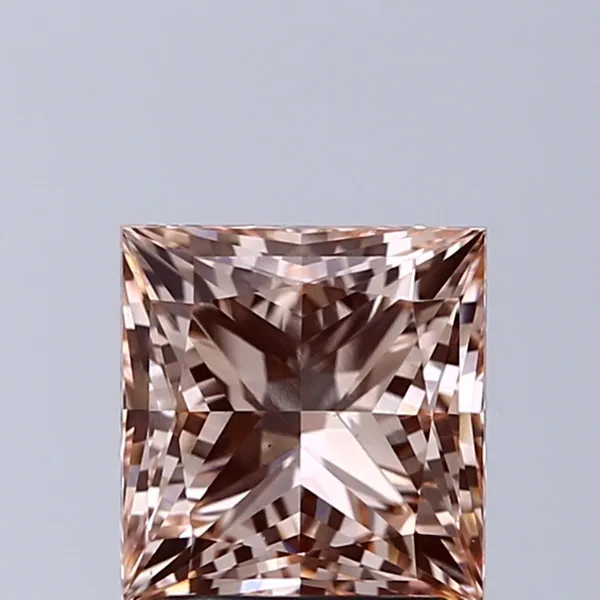 2.01ct PRINCESS Fancy Intense Orange Pink VS1 Coloured Lab diamond