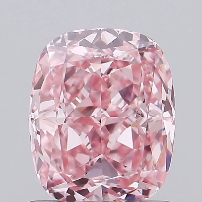 0.93ct CUSHION Fancy Vivid Pink VVS2 Coloured Lab diamond