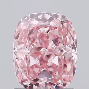 0.93ct CUSHION Fancy Vivid Pink VVS2 Coloured Lab diamond