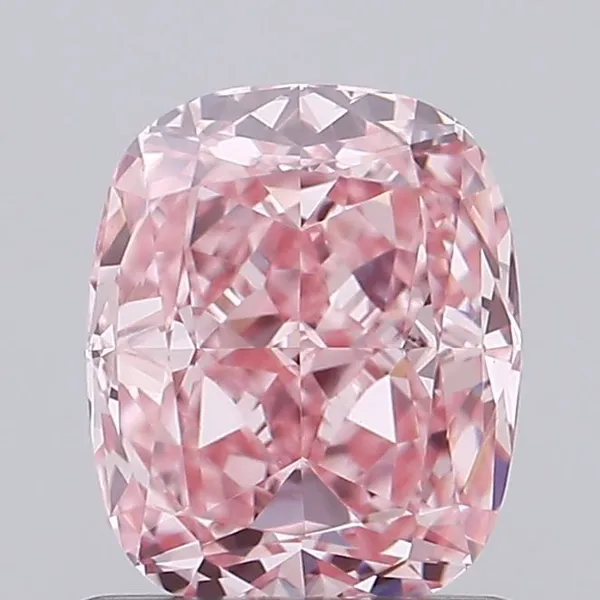 0.93ct CUSHION Fancy Vivid Pink VVS2 Coloured Lab diamond