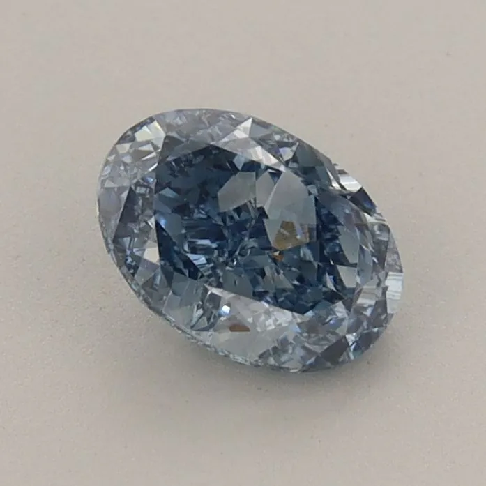 0.81ct OVAL Fancy Vivid Blue VVS2 Coloured Lab diamond