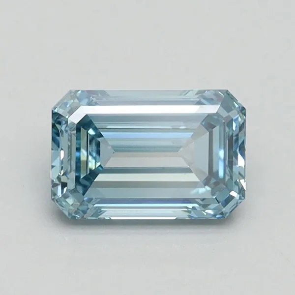 0.91ct EMERALD Fancy Intense Blue VS1 Coloured Lab diamond