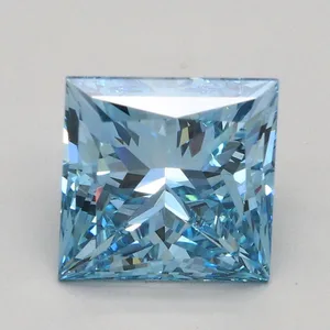 2.16ct PRINCESS Fancy Vivid Blue VS2 Coloured Lab diamond