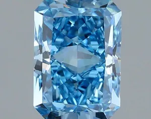 1.05ct RADIANT Fancy Vivid Blue VS1 Coloured Lab diamond