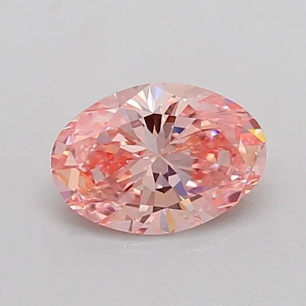 0.71ct OVAL Fancy Vivid Pink VS2 Coloured Lab diamond