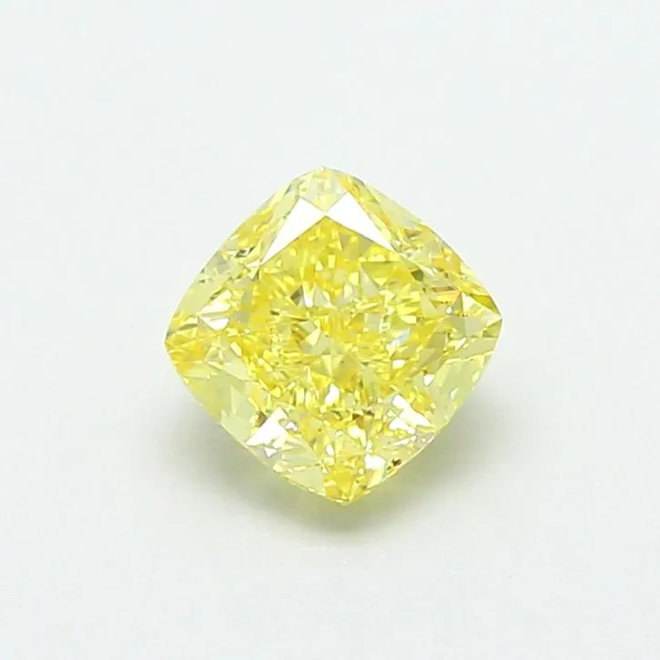 1.00ct CUSHION Fancy Intense Yellow VS1 Coloured Lab diamond