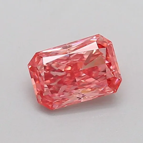 0.7ct RADIANT Fancy Vivid Pink VS2 Coloured Lab diamond