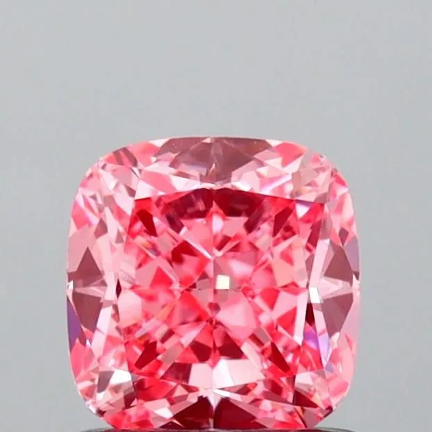1.04ct CUSHION Fancy Vivid Pink VVS1 Coloured Lab diamond